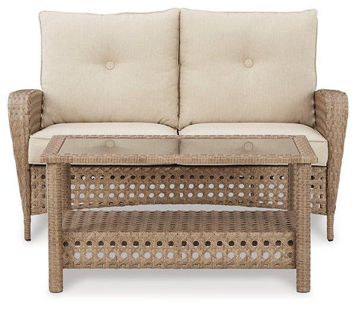 Braylee Outdoor Loveseat with Table (Set of 2) image