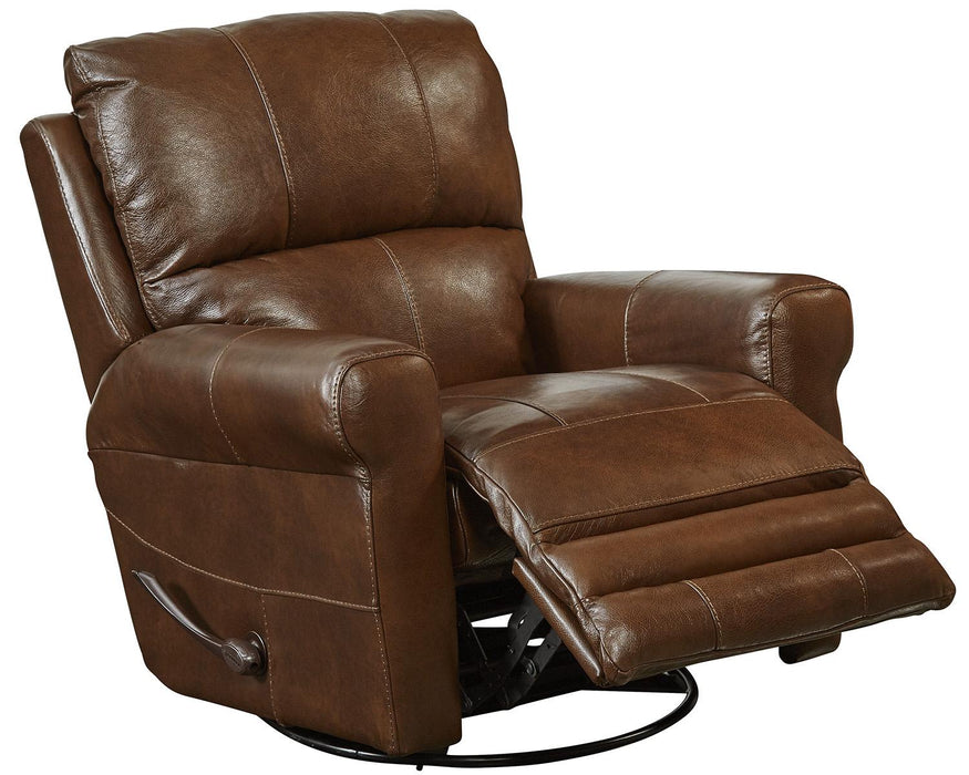 Catnapper Hoffner Swivel Glider Recliner in Chestnut