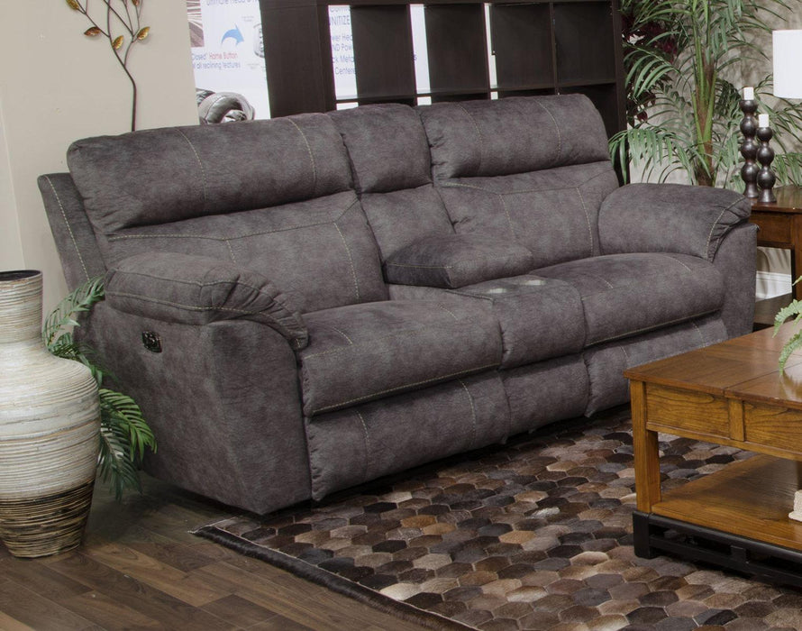 Catnapper Sedona Pwr Hdrst w/Lumbar Lay Flt Rcl Cnsl Loveseat w/Stg & Cphldrs in Smoke 762229 image